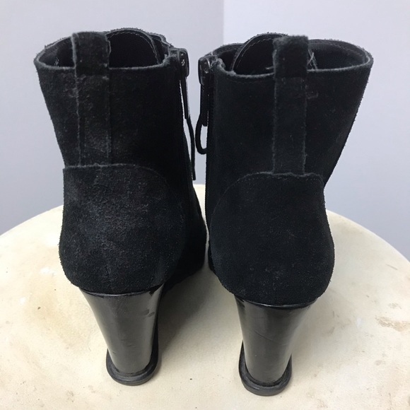 Size 6 Black Suede Wedge Bootie - Picture 3 of 5